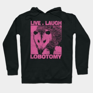 Live Laugh Lobotomy Opossum Funny Street Cat Possum Hoodie